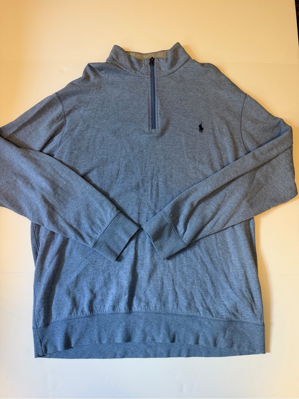 Polo by Ralph Lauren Men’s Heather Blue Half-Zip Pullover